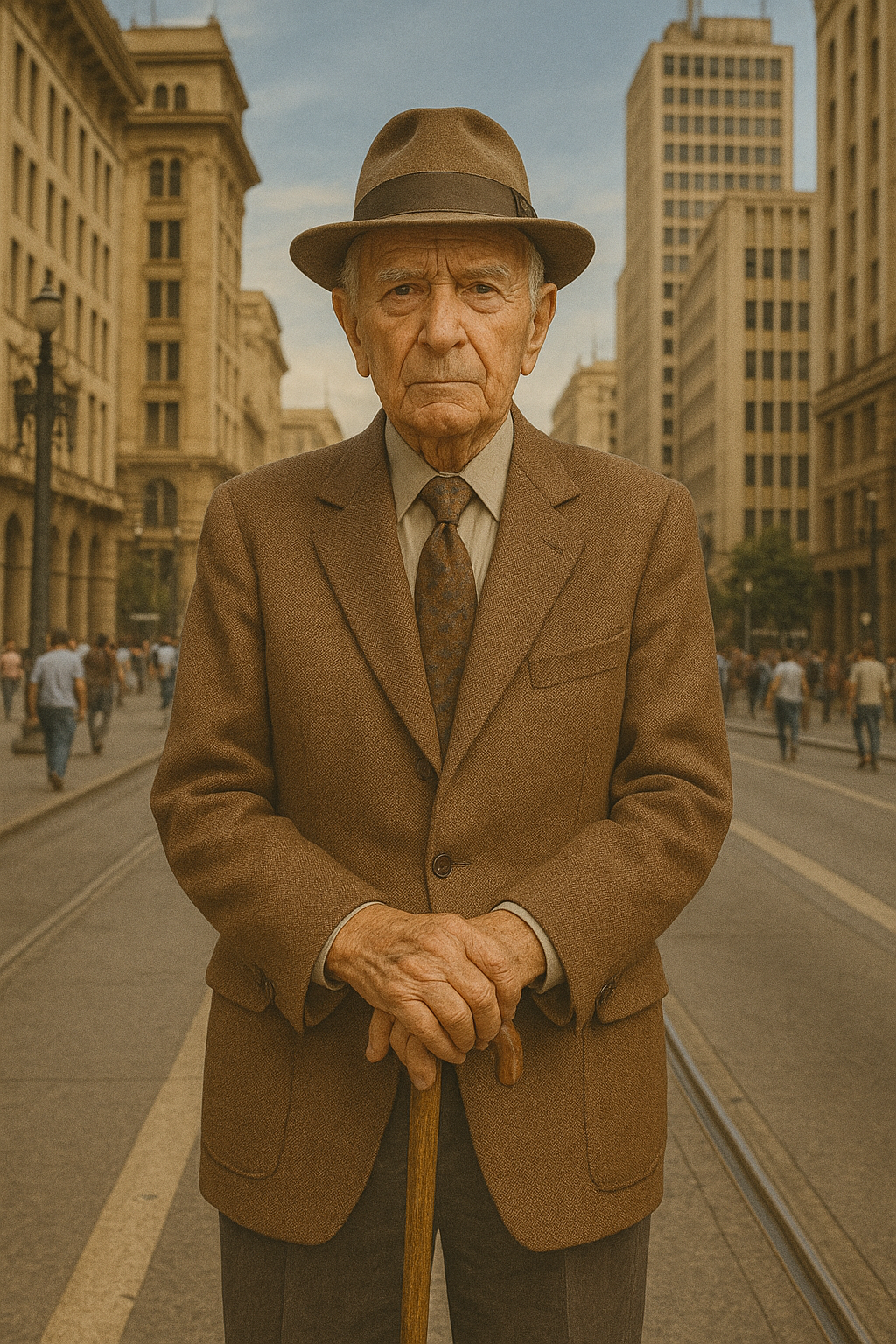Foto restaurada de um homem